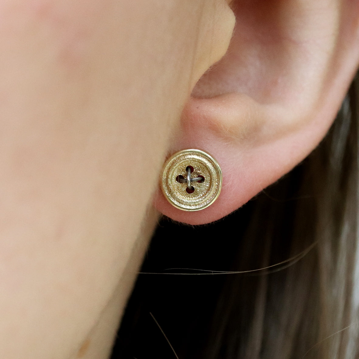 Ohrstecker Knöpfe, Gold