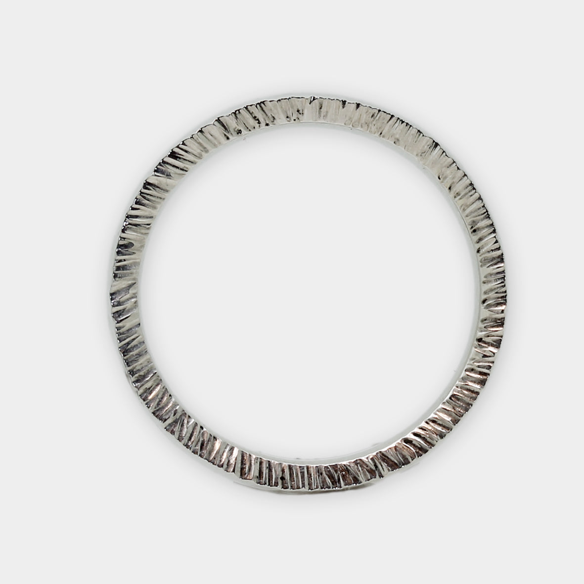 Seitlich Strukturierter Silberring