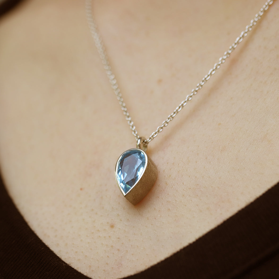 Anhänger Aquamarin Tropfen