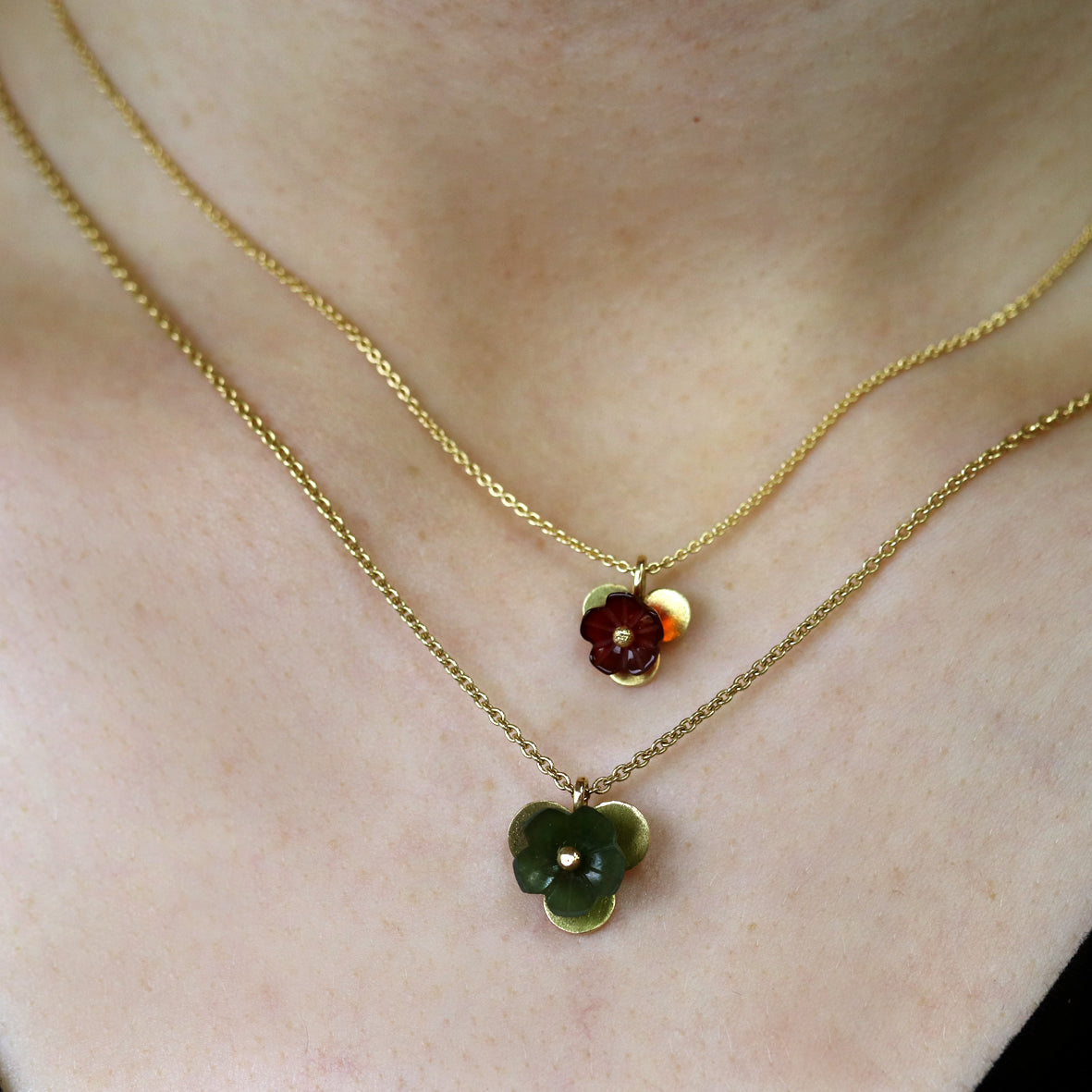 Blümchen Anhänger Karneol