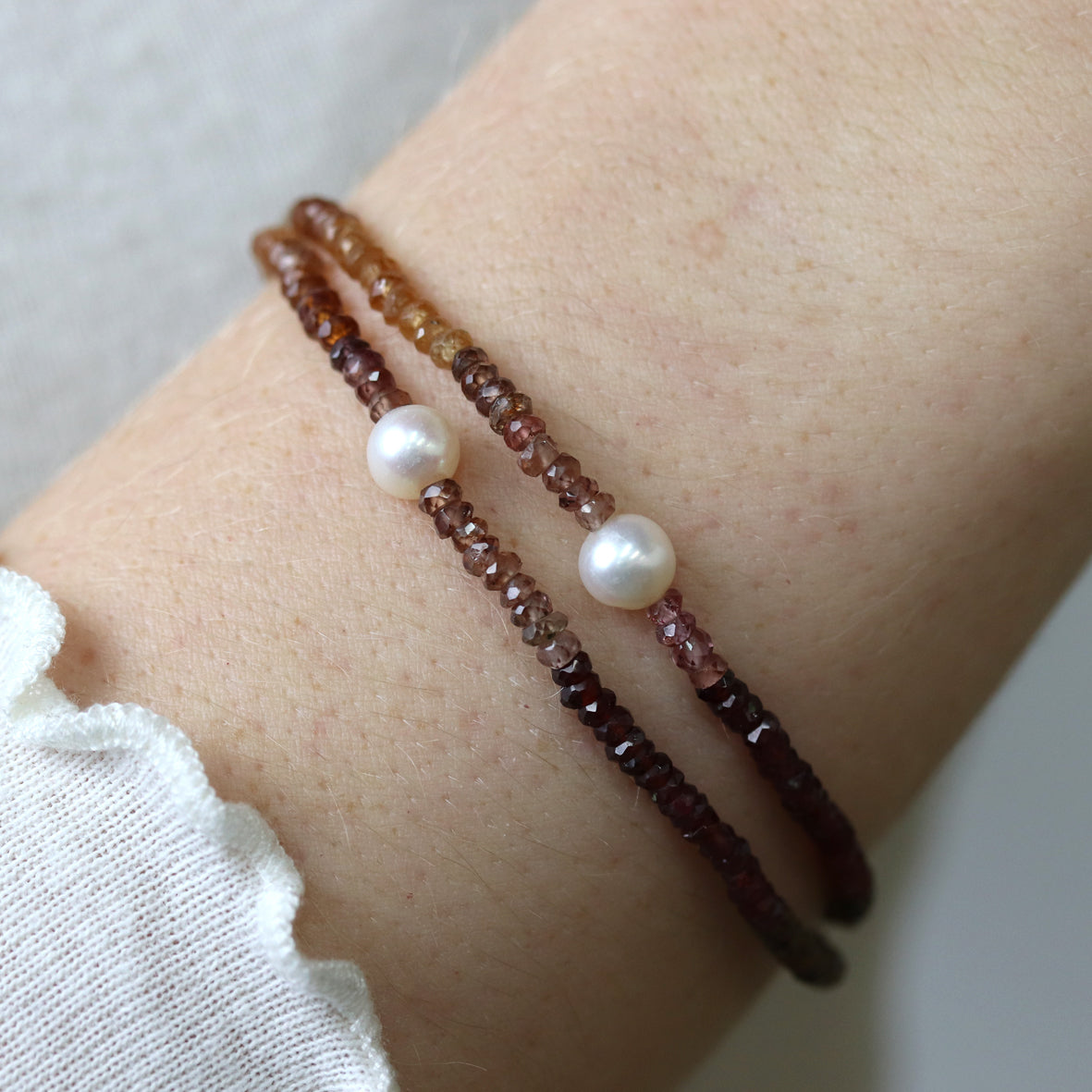 Turmalinarmband mit Perlen