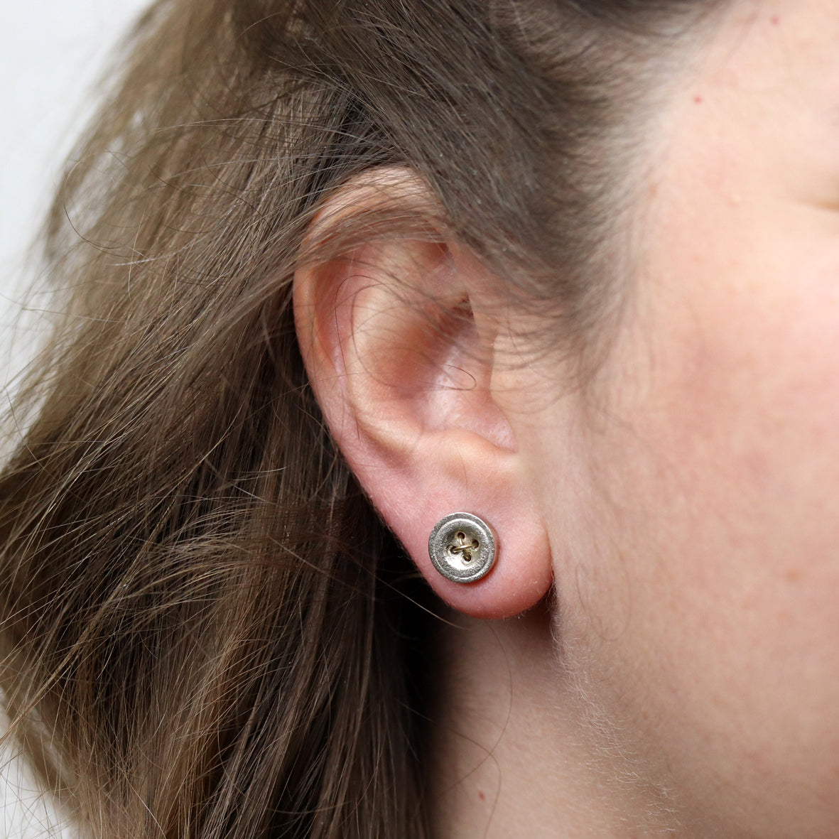 Ohrstecker Knöpfe, Silber