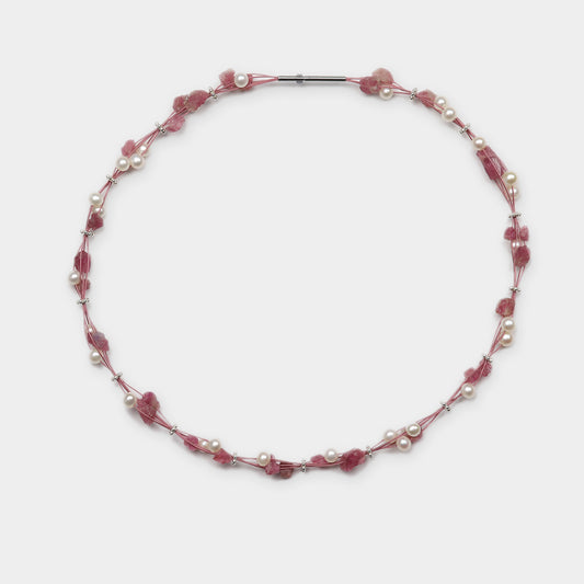 Perlencollier mit Turmalinkristallen