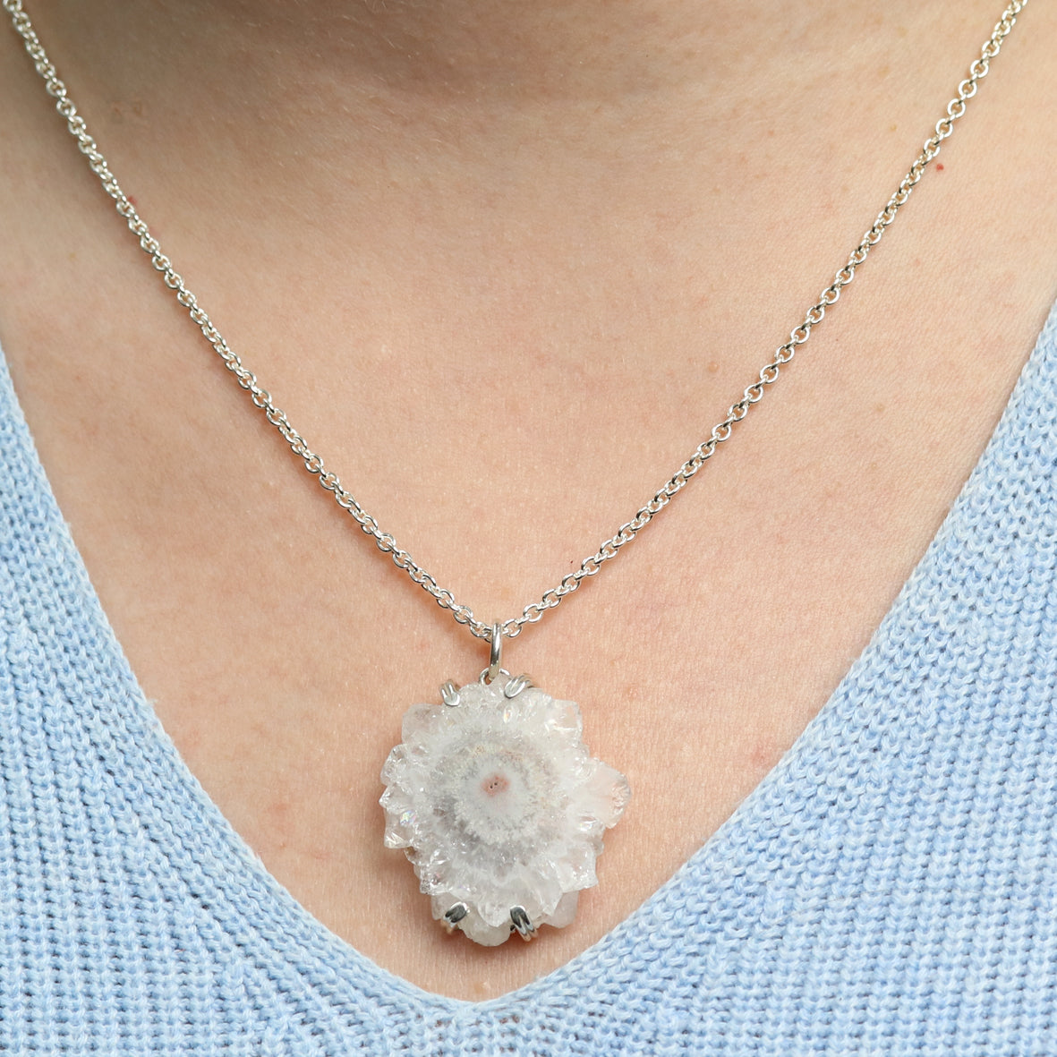 Anhänger Kristallscheibe Blume