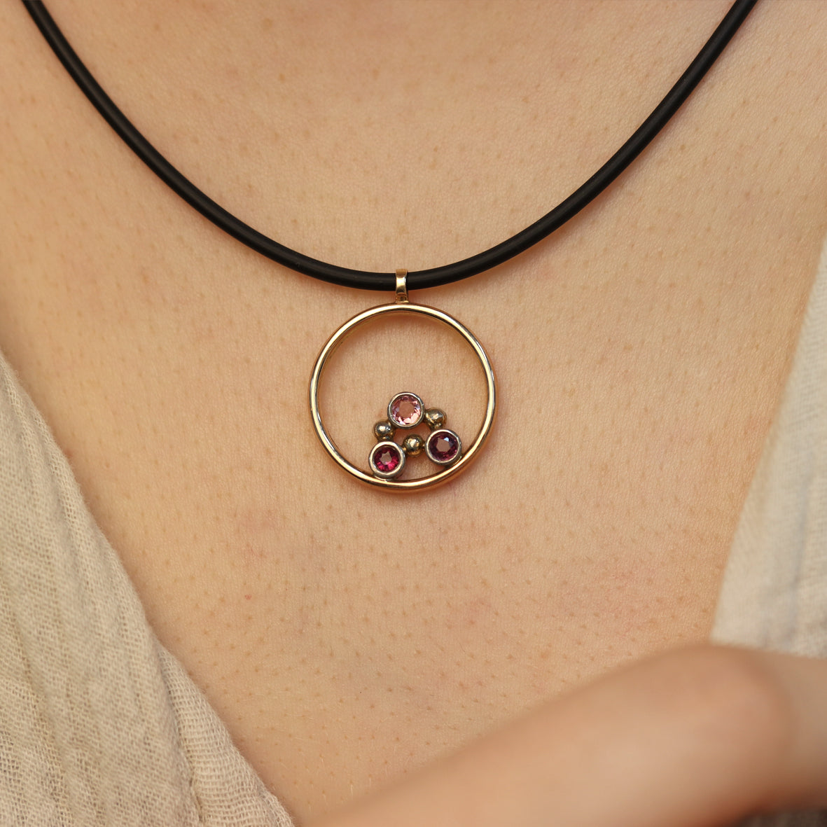 Anhänger Rubine und Turmalin