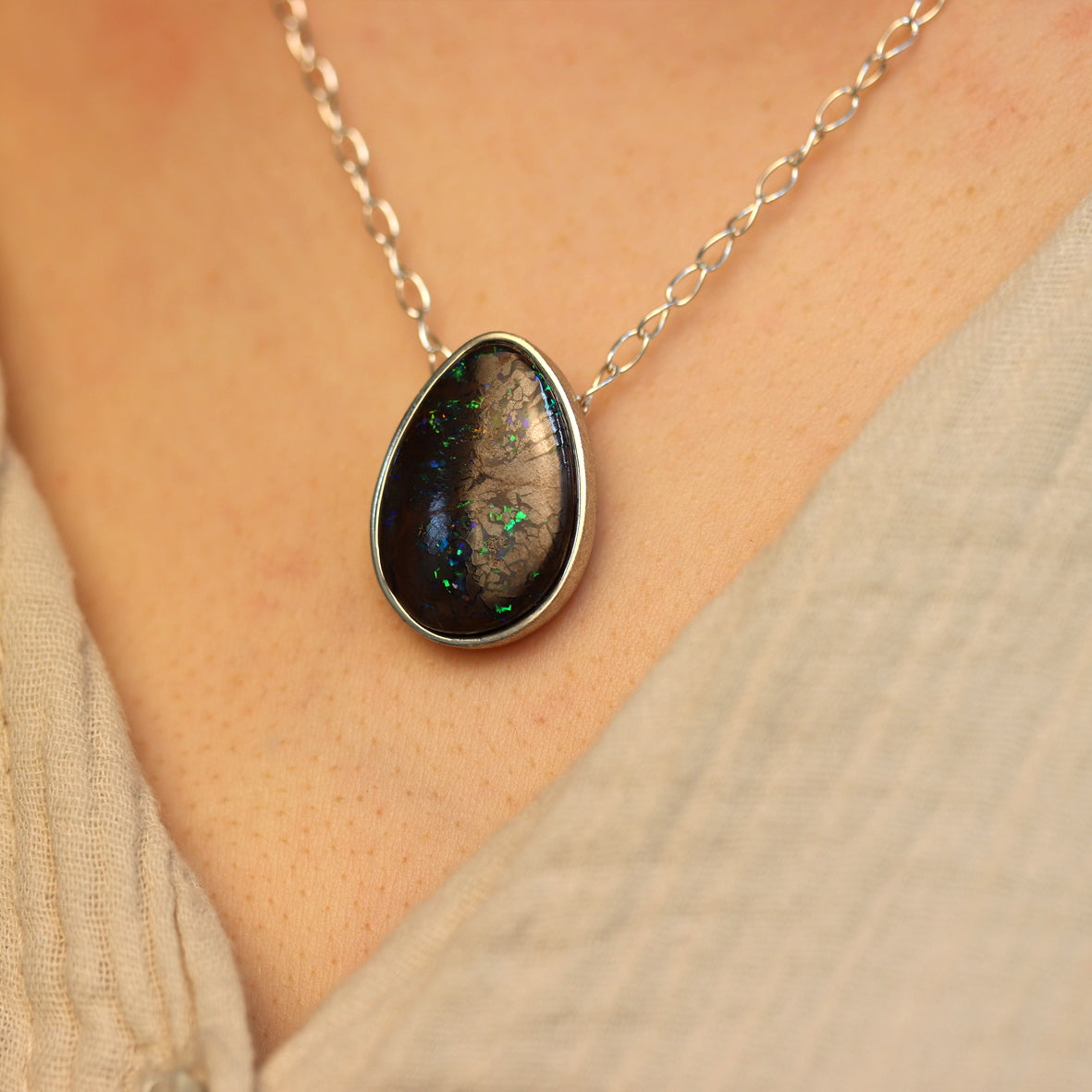 Anhänger Opal blau-grün