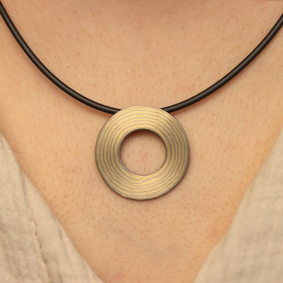 Mokume Gane Anhänger Scheibe