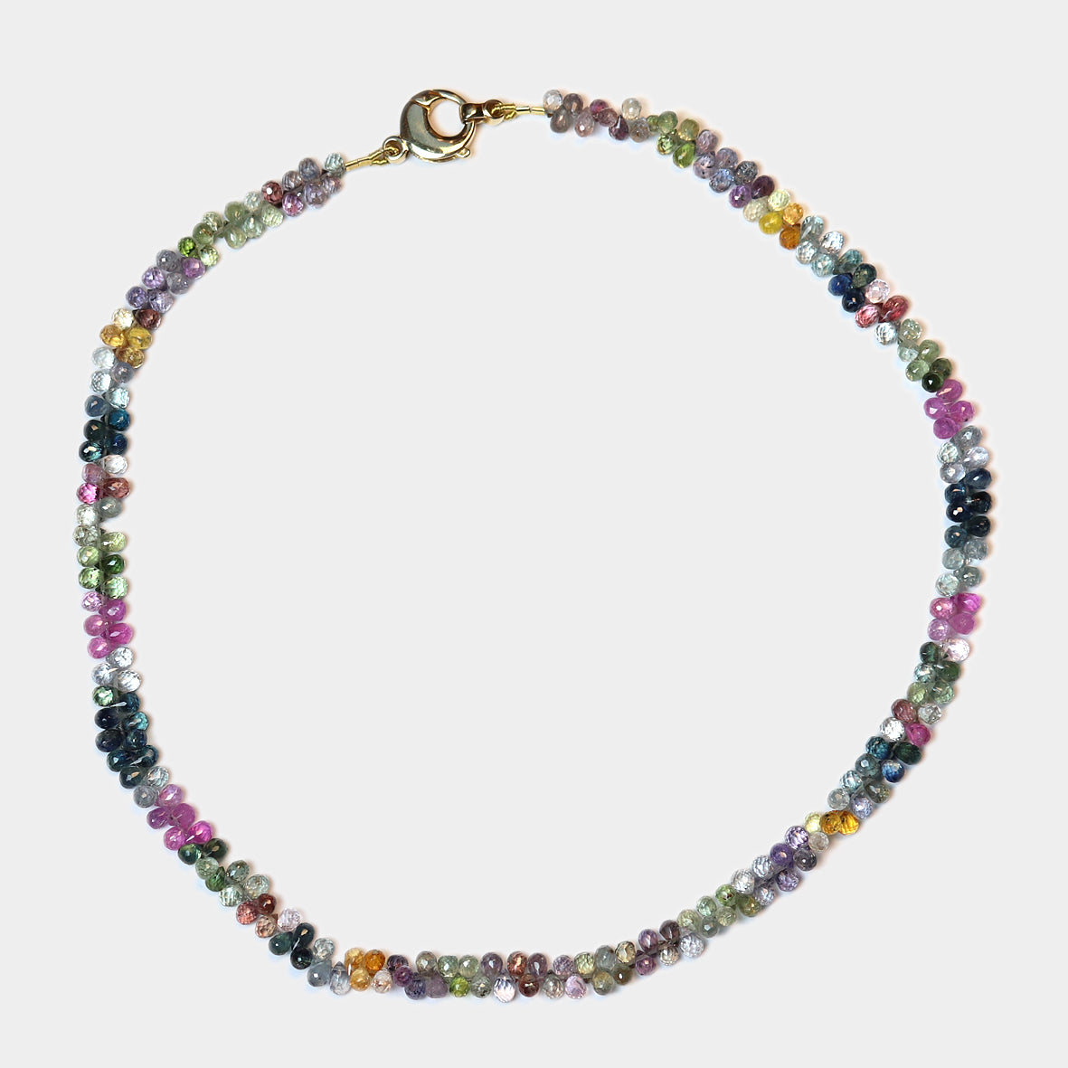 Saphir Kette: bunte Brioletten