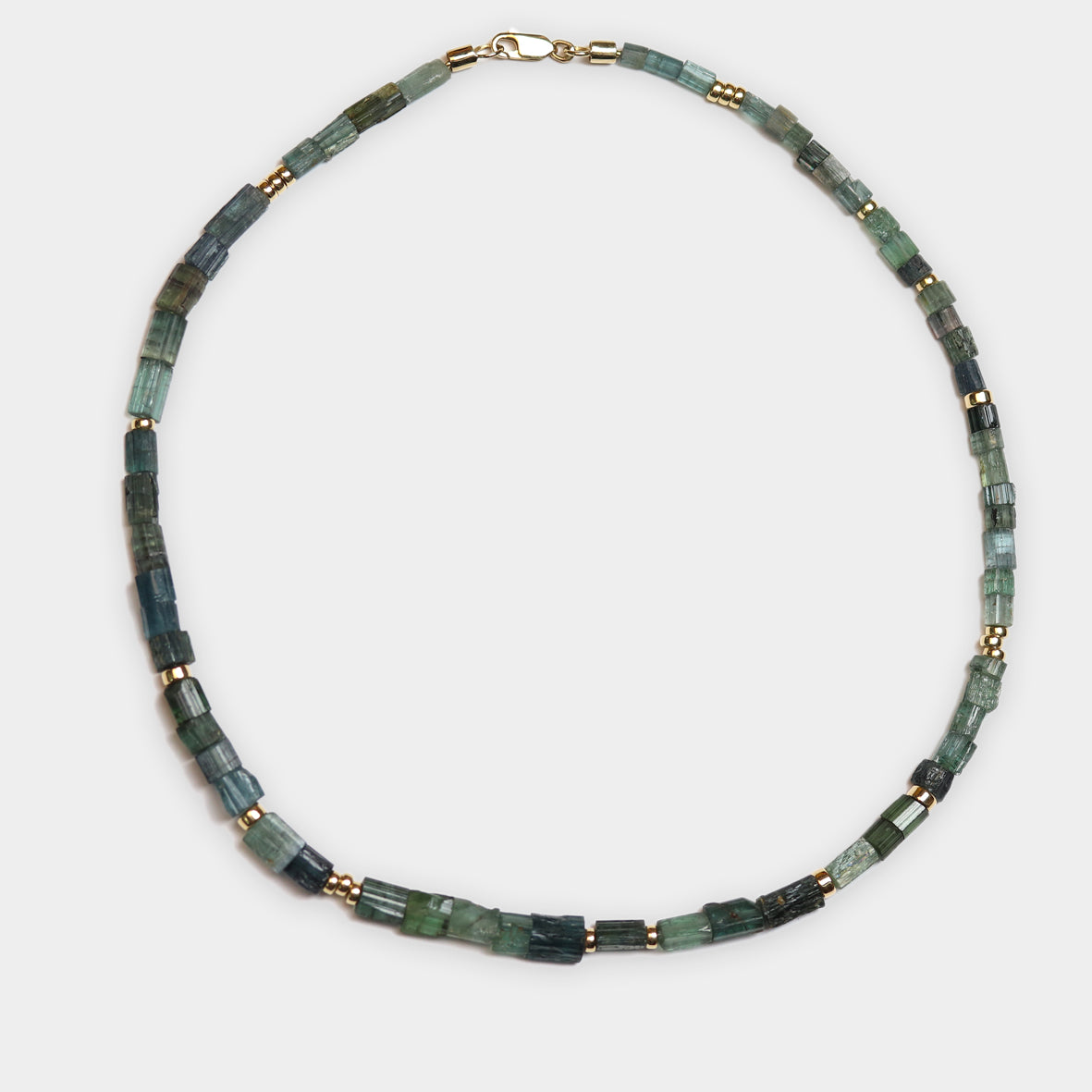 Grüne Turmalinkristall-Kette