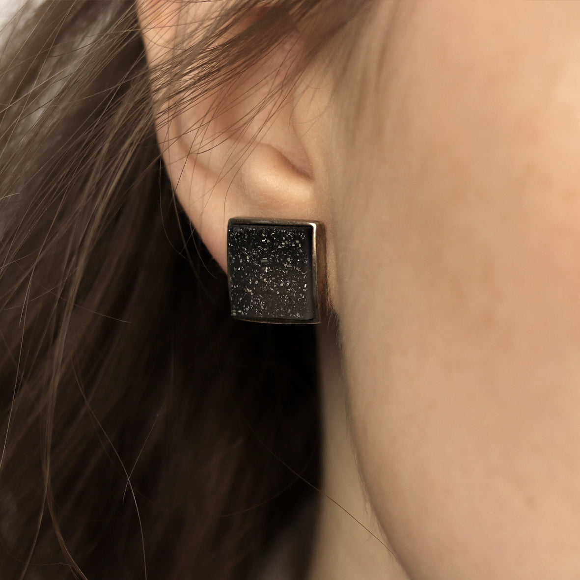 Kristallachat Ohrstecker groß