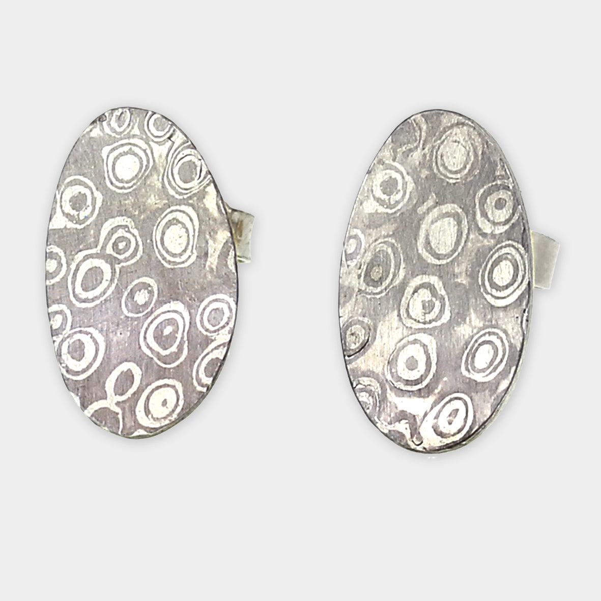 Mokume Gane Ohrstecker oval