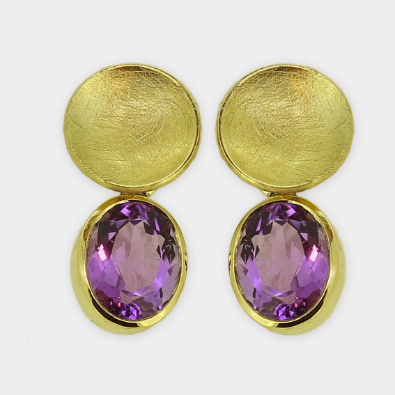 Gold Ohrstecker mit Amethyst