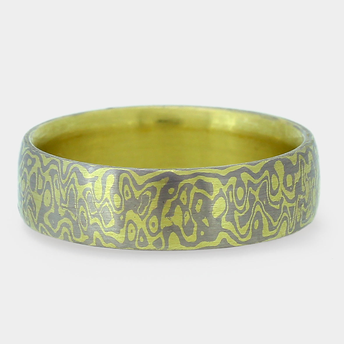 Mokume Gane Ring Augenmuster grün