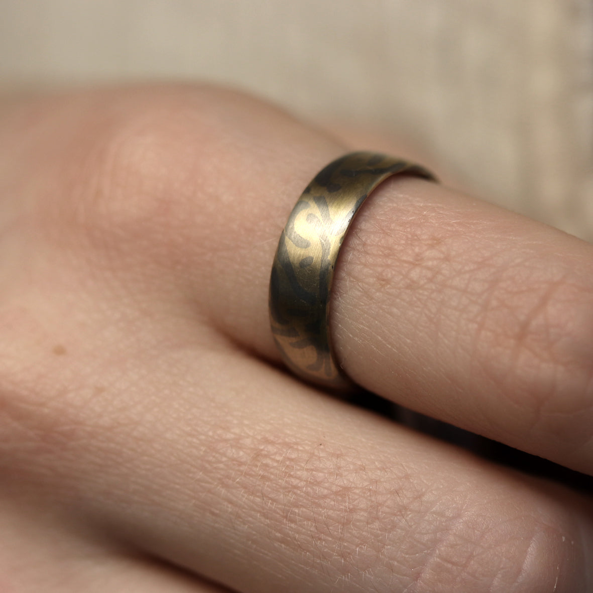 Mokume Gane Ring Wabi Sabi Muster