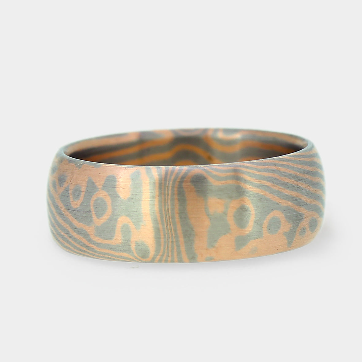 Mokume Gane Ring Diagonale Linien und Augen