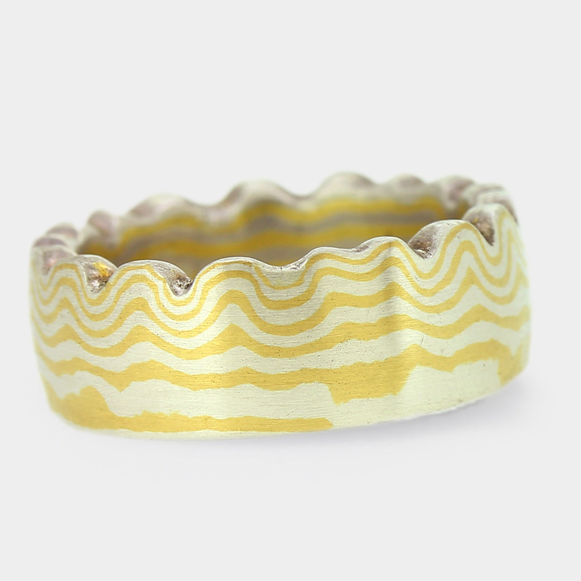 Mokume Gane Ring mit Wellenmuster