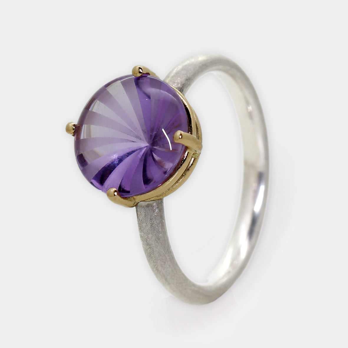 Silberring mit Amethyst "swirl"