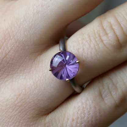 Silberring mit Amethyst "swirl"