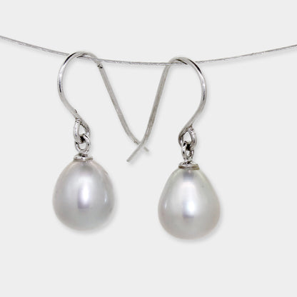 Perlohrhänger graue Tropfen