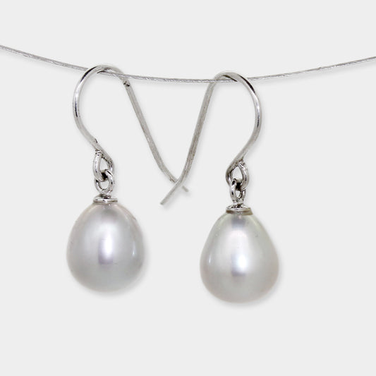 Perlohrhänger graue Tropfen