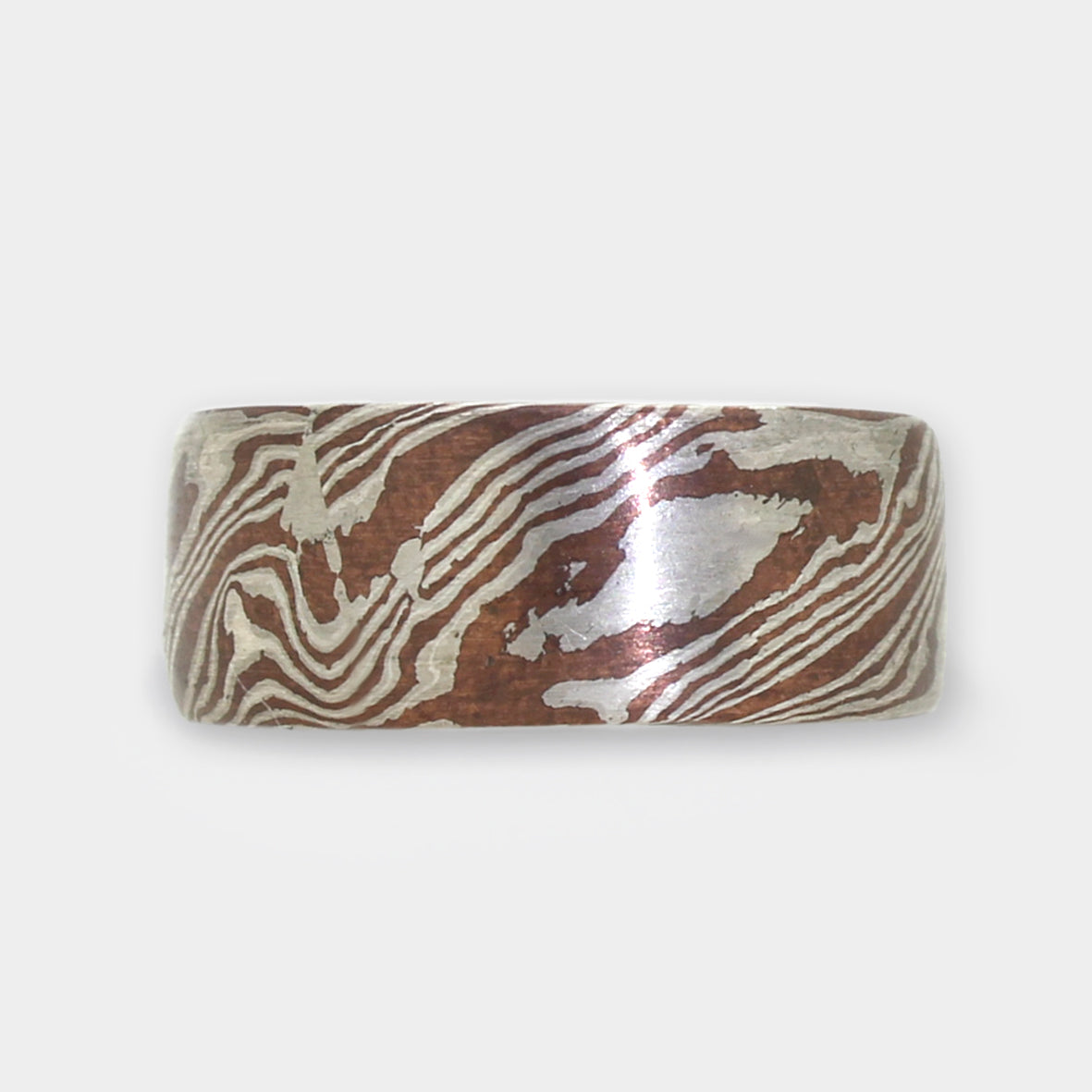 Mokume Gane Ring Wellen in Kupfer