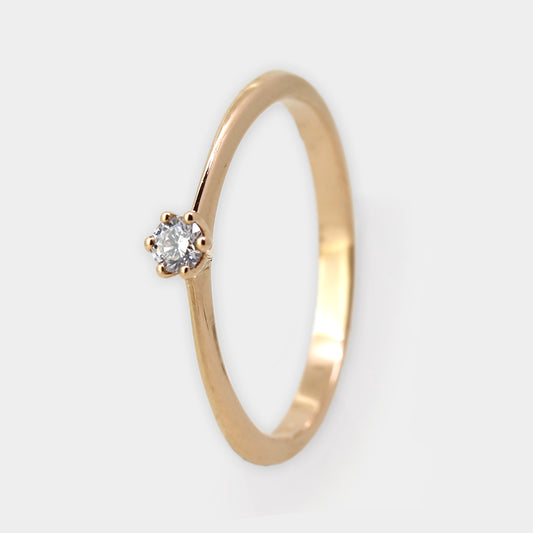 Roségold Brillantring mit Krappenfassung