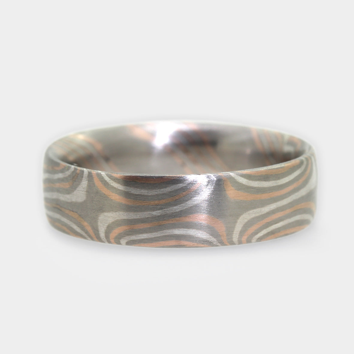 Mokume Gane Ring dreifarbig 6 Sterne