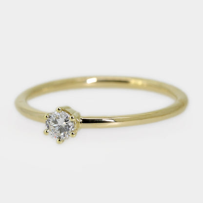 Gelbgold Brillantring mit Krappenfassung