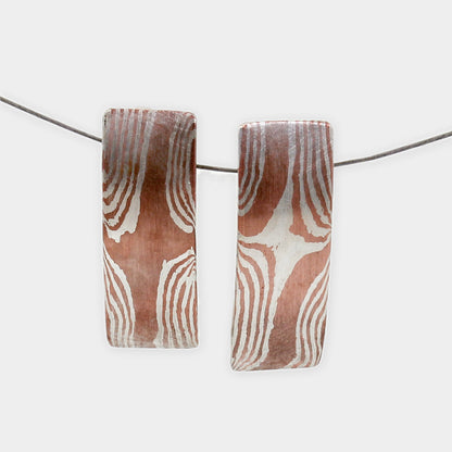 Mokume Gane Ohrstecker, Silber Kupfer