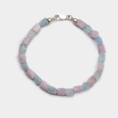 Armband aus rosa und blauem Beryll Kristallen