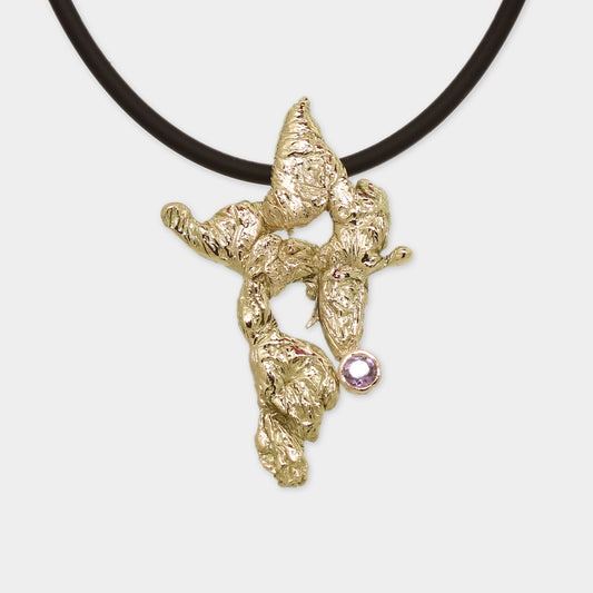 Guß-Anhänger Gold mit Turmalin