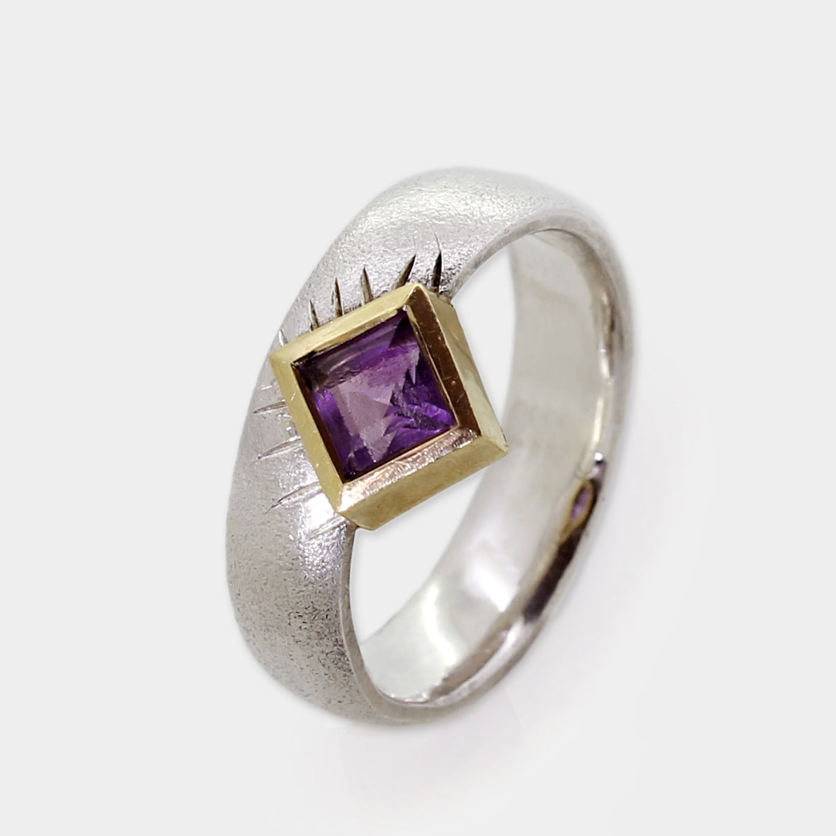 Silberring mit Amethyst "carré"