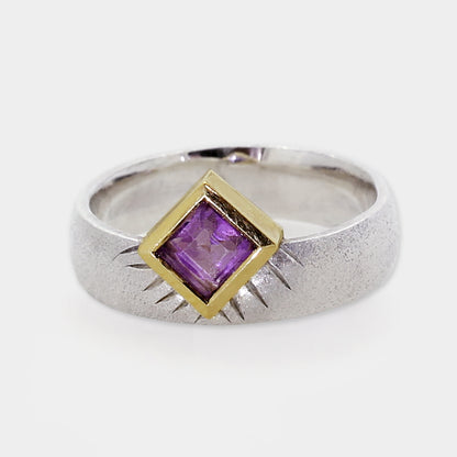 Silberring mit Amethyst "carré"