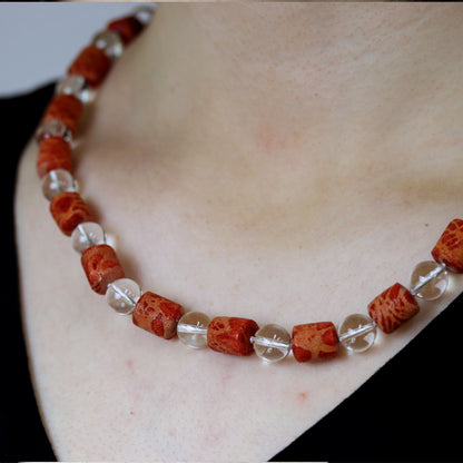 Korallenkette mit Bergkristall