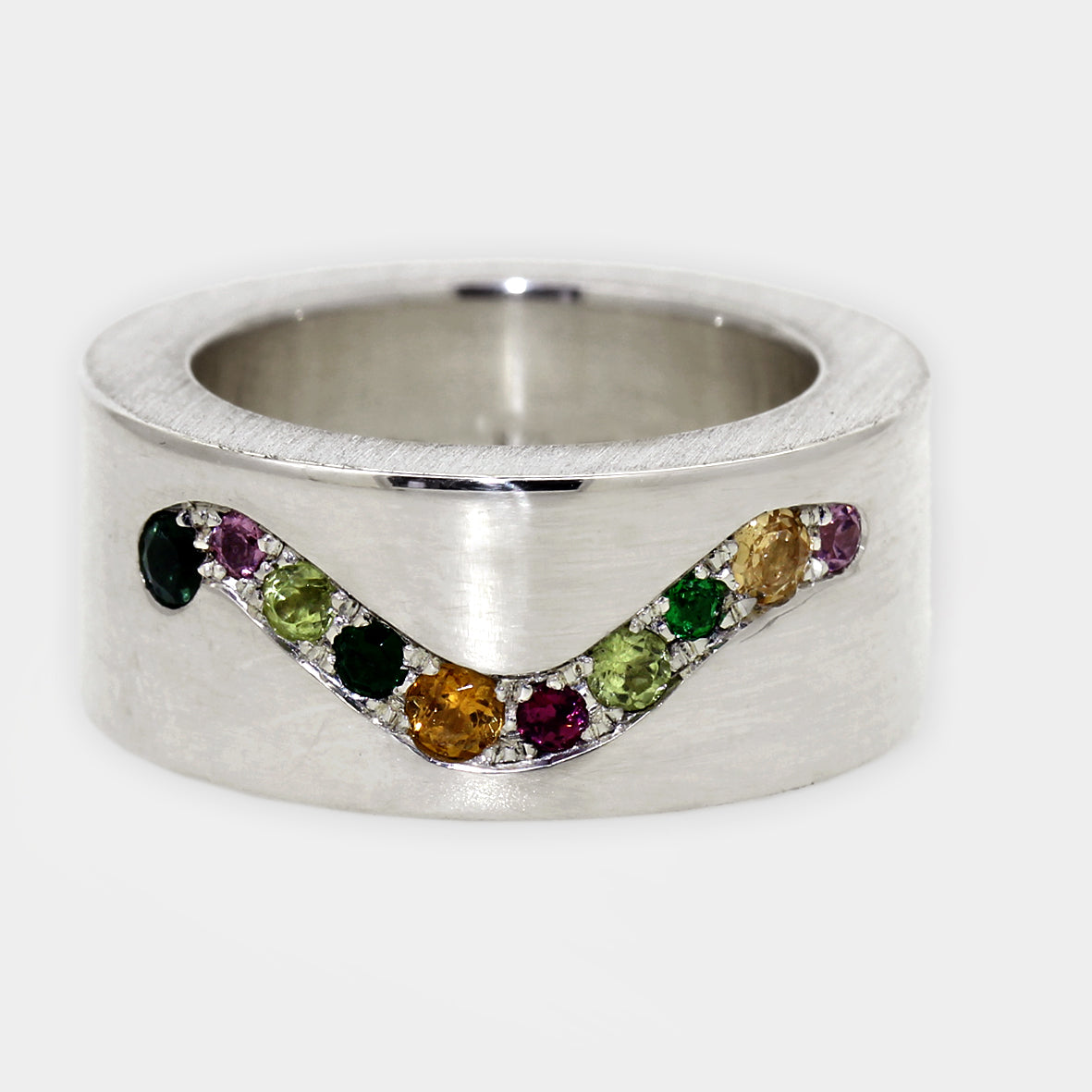 Silberring "Regenbogen-Welle"