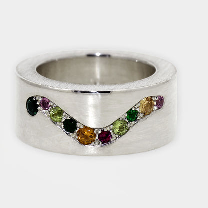 Silberring "Regenbogen-Welle"