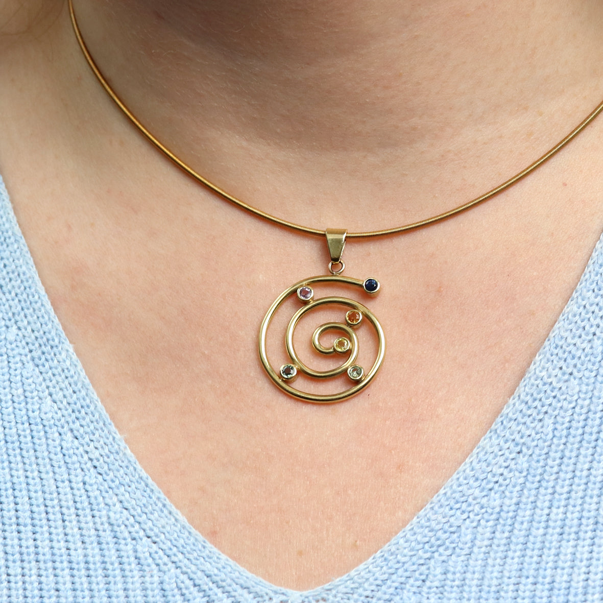 Anhänger Spirale mit Turmalin