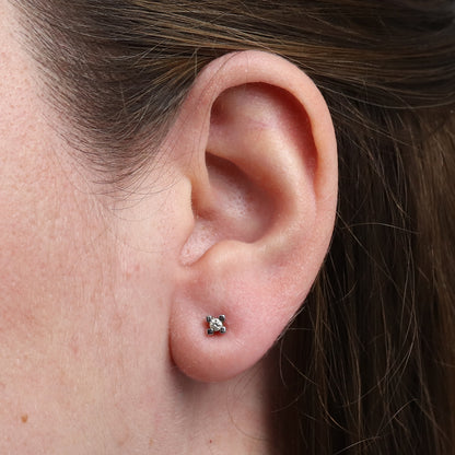 Stecker Weißgold mit Brillanten