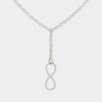 Silberne Y-Kette mit unendlichkeitszeichen