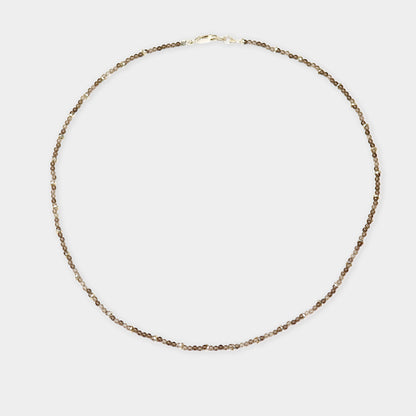 Rauchquarz Kette mit Silber Elementen