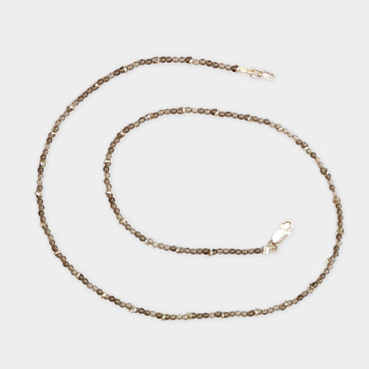 Rauchquarz Kette mit Silber Elementen