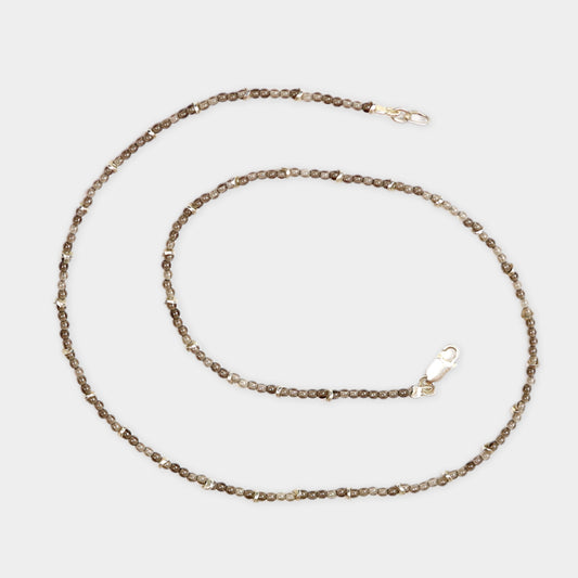 Rauchquarz Kette mit Silber Elementen