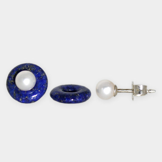 Perlstecker mit Lapis Donuts
