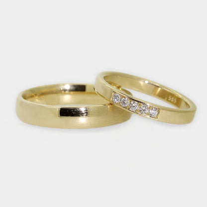 Trauringe Gelbgold mit Brillantbesatz