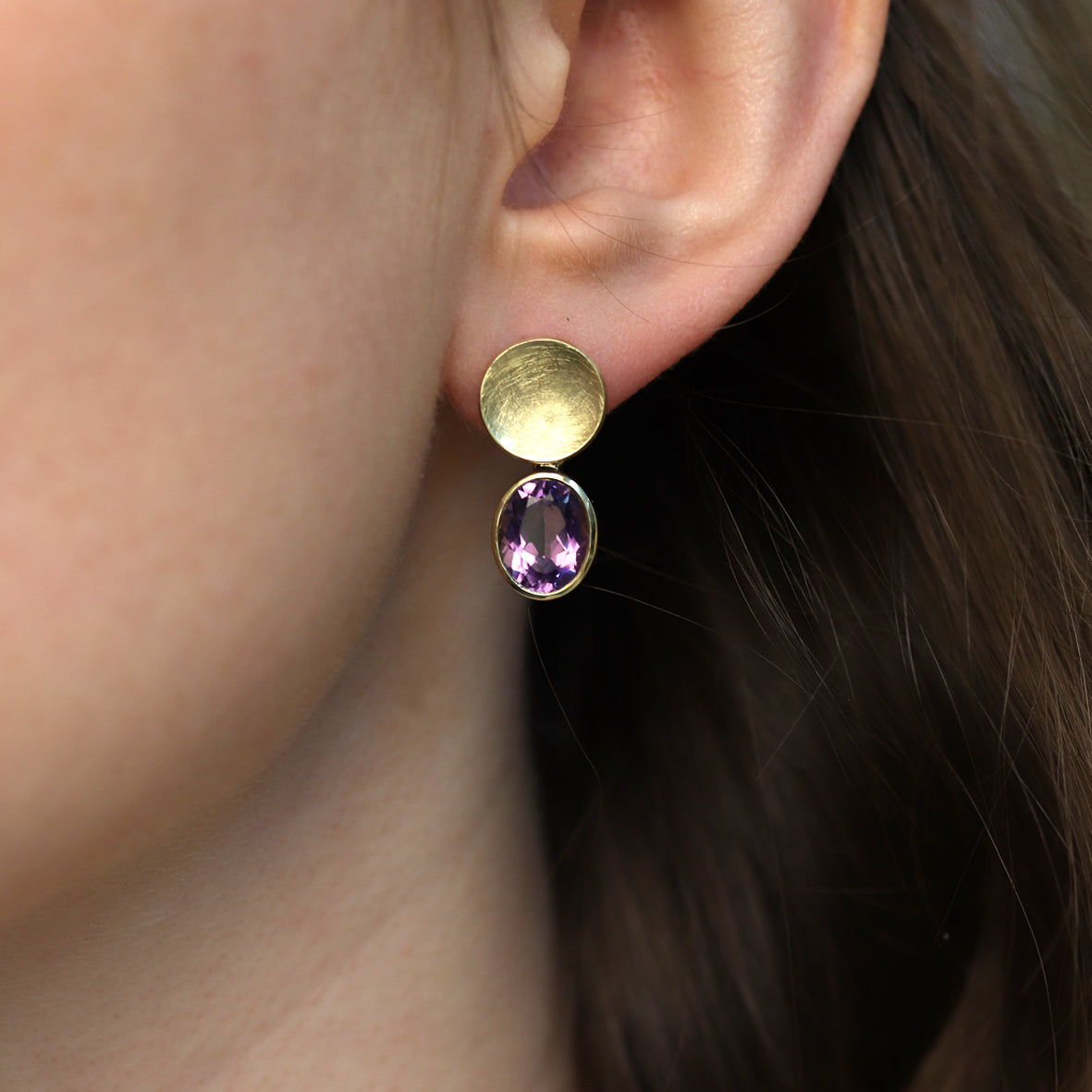 Gold Ohrstecker mit Amethyst