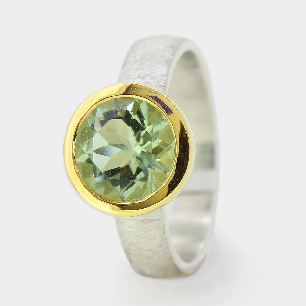 Mintquarz Ring Goldfassung